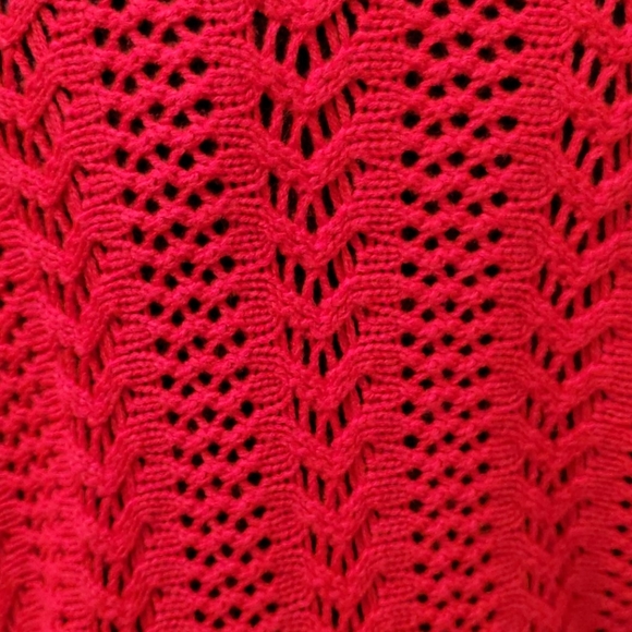 Red Crochet Sweater - Picture 3 of 3